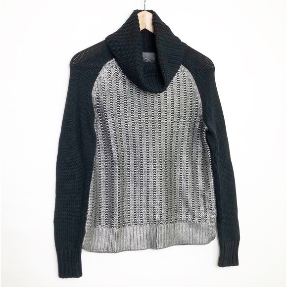 Revolve Leo & Sage Silver & black metallic coated Cowl neck sweater - Picture 11 of 11